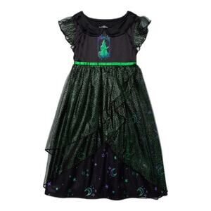 Wicked's Elphaba Toddler Girls 3T Black Green Tulle Fantasy Night Gown